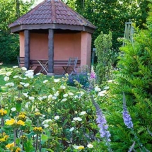 Gazebo and Mediterranean beds